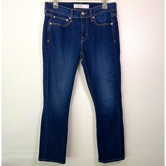 AYR Denim - AYR Women's Dark Wash Blue Denim Stretch Slim Straight 5-Pocket Jeans Sz 28